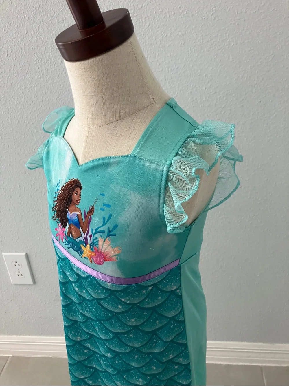 DISNEY Toddler Girls Little Mermaid Nightgown | XS 4-5 - Picture 3 of 8